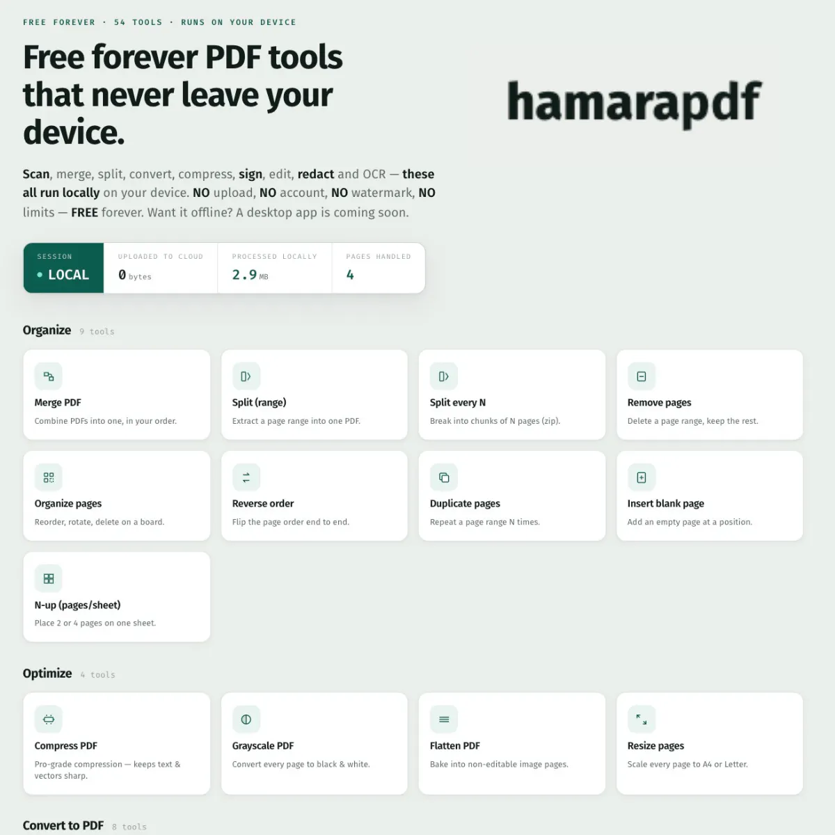 hamarapdf  Free PDF Tools on your Device logo