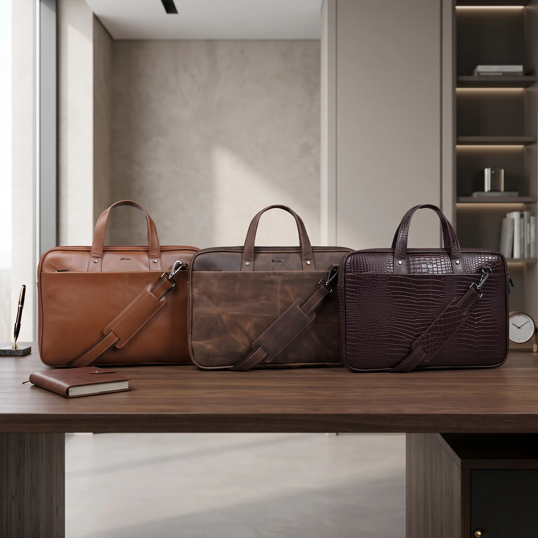 Leather Laptop Bag for Men for Work logo