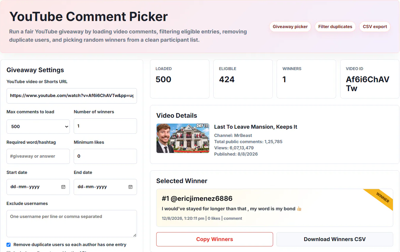 YouTube Comment Picker logo